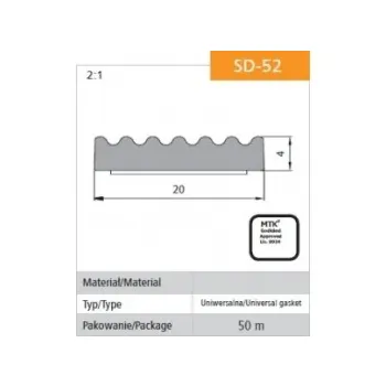 USZCZELKA SAMOPRZYLEPNA CZARNA SD-52/4-0 DGP 20*4  MB